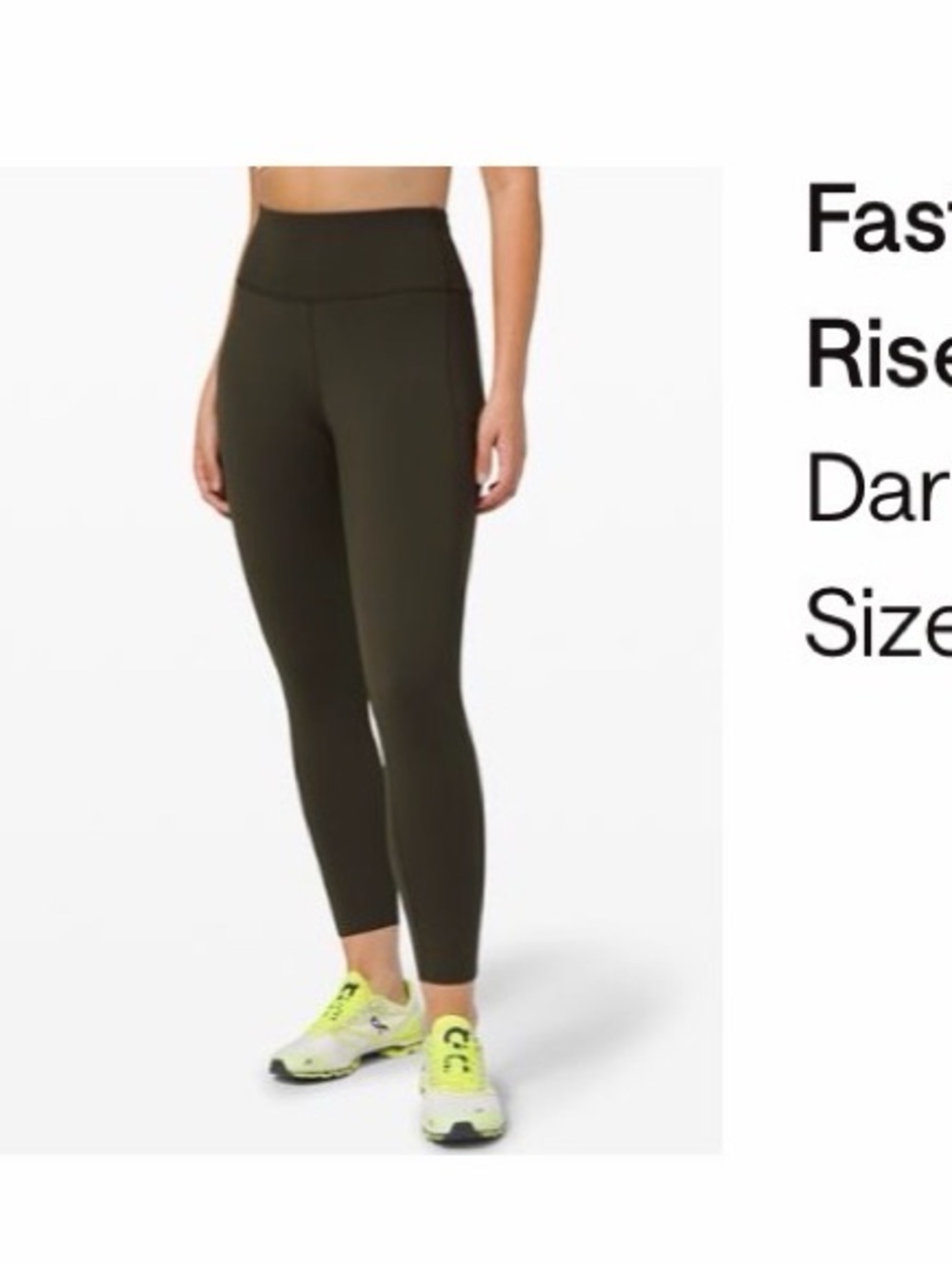 Lululemon Fast and Free High-Rise Tight 25inch - Dark Olive (Size 6)